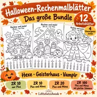 Vorschau - Arbeitsblätter - Halloween-Rechenmalblätter - Bundle - vierfach differenziert - Deckblatt