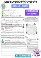 Vorschau - Stundenentwürfe - Identität entdecken Ethik 7 Leichtgemacht: Jahresringe, Einflüsse & Reflexion – LER - Deckblatt