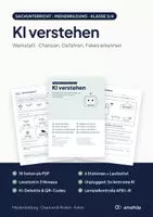 Vorschau - Arbeitsblätter - KI verstehen – Werkstatt Klasse 3/4: Was ist KI? Chancen, Gefahren und Fakes erkennen - Deckblatt