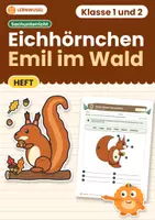Vorschau - Arbeitsblätter - Eichhörnchen Übungsheft Klasse 1 und 2 | Steckbrief, Körperteile, Jahreslauf - Deckblatt