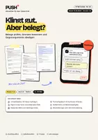 Vorschau - Stundenentwürfe - Klingt gut. Belegt? KI-Argumente prüfen – Arbeitsblätter Kl. 7–8 - Deckblatt