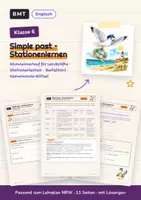Vorschau - Arbeitsblätter - Simple Past Stationenlernen Klasse 6 - Deckblatt