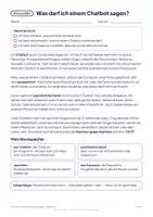 Vorschau - Arbeitsblätter - Was darf ich einem Chatbot sagen? – KI kurz erklärt, Klasse 3/4 (Datenschutz) - Seite 1