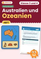 Vorschau - Arbeitsblätter - Australien und Ozeanien – Steckbriefe und Sachtexte | Sachunterricht Klasse 3 und 4 - Deckblatt