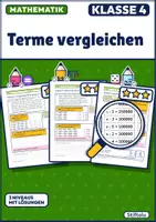 Vorschau - Arbeitsblätter - Terme vergleichen Klasse 4 | Kleiner, größer, gleich und Ungleichungen | mit Lösungen - Deckblatt