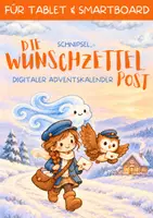 Vorschau - Spiele - Digitaler Adventskalender Grundschule Klasse 1 2 3 4 | Weihnachten in aller Welt: 24 Kapitel zum Vorlesen, Rätsel & Arbeitsblätter | Die Wunschzettel-Post fürs Smartboard - Deckblatt