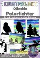 Vorschau - Stundenentwürfe - Kunstprojekt Winter Nordlichter Polarlichter - Deckblatt