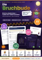 Vorschau - Arbeitsblätter - Brüche und ganze Zahlen Klasse 7 Bundle – Halloween-Escape-Room „Die Bruchbude“ + 2 differenzierte Arbeitsblätter mit Lösungen | Wiederholung Mathe - Seite 1