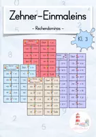 Vorschau - Stationenlernen - Zehner Einmaleins Rechendominos Freiarbeit/ Spiel (Kl. 3) - Deckblatt