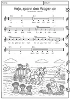 Vorschau - Stundenentwürfe - Hejo, spann den Wagen an - Lied singen, auf Instrumenten begleiten - Seite 3