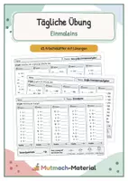 Vorschau - Arbeitsblätter - Tägliche Übung: Einmaleins - Deckblatt