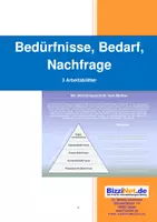 Vorschau - Stundenentwürfe - Bedürfnisse, Bedarf, Nachfrage - Deckblatt