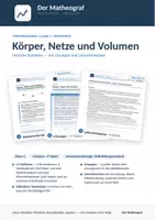 Vorschau - Arbeitsblätter - Körper, Netze und Volumen (Kl. 5) – Stationenlernen mit Lösungen - Deckblatt