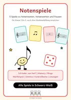 Vorschau - Spiele - Notenspiele | 5 Spiele zu Notennamen, Notenwerten und Pausen | Klasse 3 bis 5 | auch fachfremd - Deckblatt