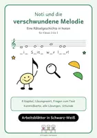 Vorschau - Unterrichtsreihen - Notenrätsel-Geschichte | Noti und die verschwundene Melodie | Noten lesen Klasse 3 bis 5 - Deckblatt