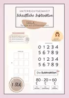 Vorschau - Stundenentwürfe - Schriftliche Subtraktion | Spiele | Üben | Ziffernkarten - Deckblatt