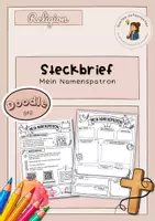 Vorschau - Arbeitsblätter - Mein Namenspatron – Heiliger Steckbrief | Religion Grundschule & Sekundarstufe - Deckblatt