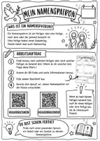 Vorschau - Arbeitsblätter - Mein Namenspatron – Heiliger Steckbrief | Religion Grundschule & Sekundarstufe - Seite 1