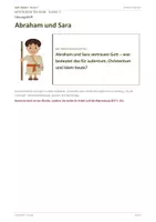 Vorschau - Stundenentwürfe - Religion: Arbeitsheft - Abraham und Sara, Klasse 5/6 - Deckblatt