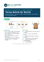 Vorschau - Unterrichtsreihen - Terme Schritt für Schritt – Basismodul (G-Kurs): 8 Stunden Arbeitsblätter mit Tresor-Selbstkontrolle - Seite 1