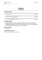 Vorschau - Klassenarbeiten - Philo-Klausur Feuerbach vs. Pascal mit Erwartungshorizont - Deckblatt