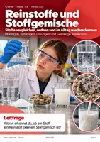 Vorschau - Unterrichtsreihen - Reinstoffe und Stoffgemische – Chemie | Homogen & heterogen, Lösung, Gemenge, Suspension, Emulsion & Lernzielcheck - Deckblatt