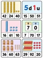 Aperçu - Apprentissages en autonomie - Cartes à pinces – Dizaines et unités | Numération jusqu’à 100 – CP/CE1 - Page 2