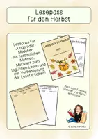 Vorschau - Arbeitsblätter - Lesepass Herbst - Deckblatt