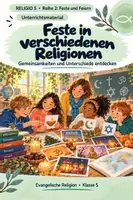 Vorschau - Unterrichtsreihen - RELIGIO 5 – Feste der Religionen | Christentum, Judentum, Islam & Jesidentum - Deckblatt