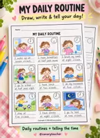 Vista previa - Hojas de trabajo - My Daily Routine - Draw, write and tell your day! - Portada