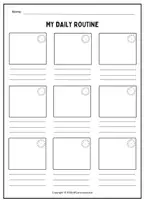 Vista previa - Hojas de trabajo - My Daily Routine - Draw, write and tell your day! - página 2