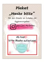 Vorschau - Poster - Plakat "Maske bitte" für Schulen mit Hygienevorgaben - Deckblatt