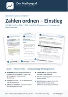 Vorschau - Arbeitsblätter - Zahlen ordnen – Einstieg (Kl. 5) – Arbeitsblatt mit Lösungen - Deckblatt