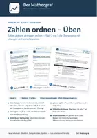 Vorschau - Arbeitsblätter - Zahlen ordnen – Üben (Kl. 5) – Arbeitsblatt mit Lösungen - Deckblatt