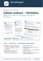 Vorschau - Arbeitsblätter - Zahlen ordnen – Vertiefen (Kl. 5) – Arbeitsblatt mit Lösungen - Deckblatt