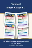 Vorschau - Arbeitsblätter - Vertretungsstunde Musik Klasse 5-7 Filmmusik und Musik im Alltag - Deckblatt