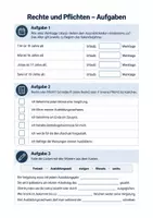Vorschau - Arbeitsblätter - Rechte und Pflichten, Berichtsheft - Wirtschafts- und Sozialkunde Berufsschule, Aufgaben - Seite 2