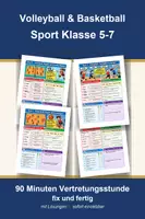 Vorschau - Arbeitsblätter - Vertretungsstunde Sport Klasse 5-7 Volleyball und Basketball - Deckblatt