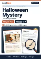 Vorschau - Arbeitsblätter - Halloween Englisch Simple Past Mystery – Detektivgeschichte mit Lösungen | Klasse 6–7 - Deckblatt