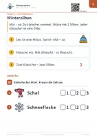Vorschau - Arbeitsblätter - Winterwörter: Silben · Anlaute · Lesen – Stufe B – Robo-Heft Deutsch, GE, DaZ - Seite 3