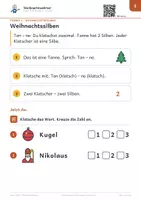 Vorschau - Arbeitsblätter - Weihnachtswörter: Silben, Anlaute – Stufe B – Robo-Heft Deutsch, GE, Kl. 1, DaZ - Seite 3