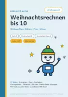 Vorschau - Arbeitsblätter - Weihnachten Mathe: Rechnen bis 10 – Stufe B – Robo-Heft, Förderschule GE, Kl. 1 - Seite 1