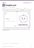 Vorschau - Mal- und Bastelvorlagen - Kürbis-Karte basteln – Halloween Englisch Grundschule | kostenlose Bastelvorlage Kl. 3–4 - Seite 2