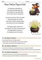 Vorschau - Arbeitsblätter - Gedichte | Leseverstehen - 5 Halloweengedichte (Klasse 2-4) - Seite 2