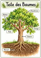 Vorschau - Arbeitsblätter - Wald I Teile des Baumes I Klasse 1/2 - Seite 2