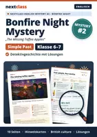 Vorschau - Arbeitsblätter - Bonfire Night Englisch Simple Past Mystery – Detektivgeschichte mit Lösungen | Klasse 6–7 - Deckblatt