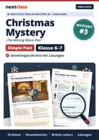 Vorschau - Arbeitsblätter - Christmas Englisch Simple Past Mystery – Detektivgeschichte mit Lösungen | Klasse 6–7 - Deckblatt