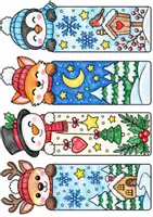 Vorschau - Mal- und Bastelvorlagen - Weihnachten basteln | Lesezeichen Winter Kunst Weihnachtsbasteln Vertretungsstunde Ausmalbilder kostenlos - Seite 1