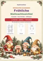 Vorschau - Mal- und Bastelvorlagen - Weihnachten Klassendeko – Fröhliche Weihnachtswichtel | Ausmalbilder, Wimpel & Türschild | Basteln, Malen und Ausschneiden | Winter - Deckblatt
