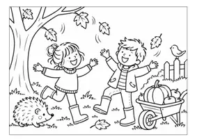Vorschau - Arbeitsblätter - Hör gut zu, male an, zähle! Herbstliche Ausmalbilder Hörverstehen spielerisch fördern für Kindergarten, Vorschule und Anfangsunterricht - Seite 1